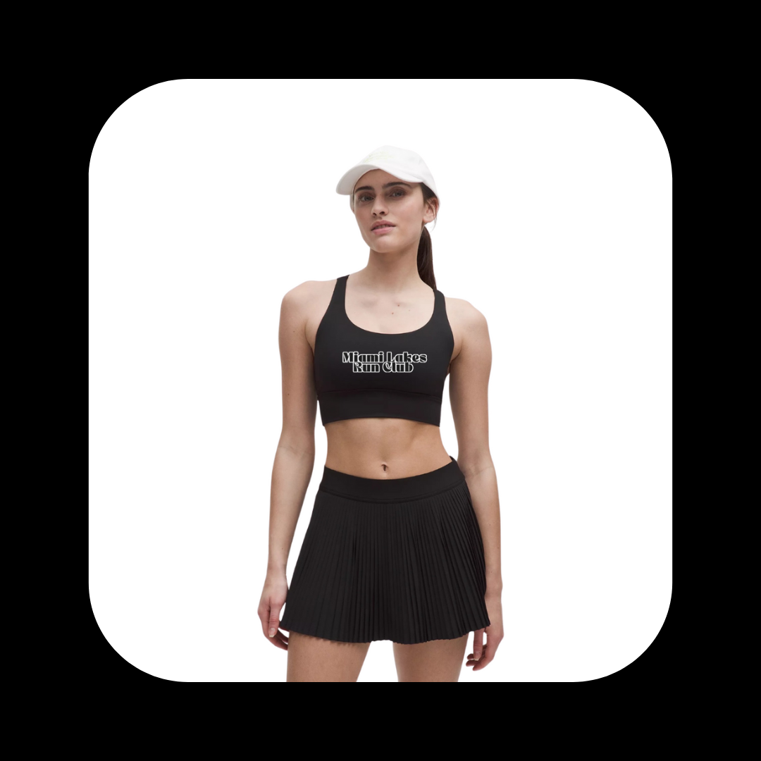 Miami Lakes Run Club Longline Bra *Medium Support, B-D Cups Black
