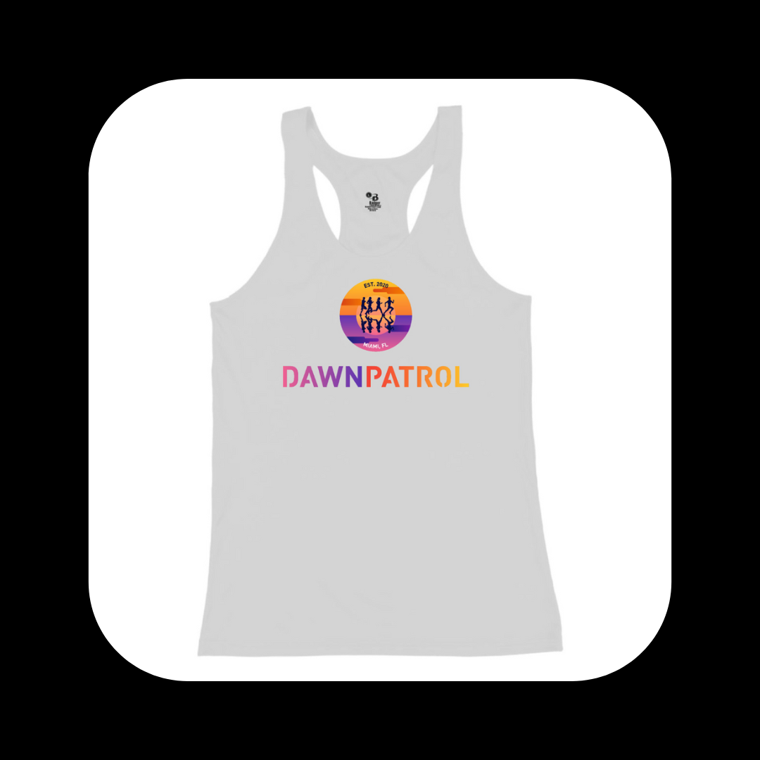 Dawn Patrol Women White Racerback Performance Tank