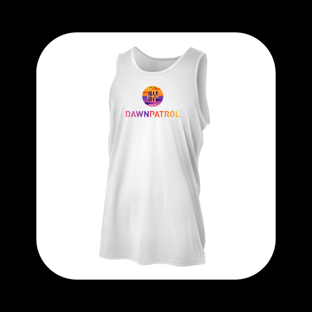 Dawn Patrol Men White Performance All Sport Tank Shirt